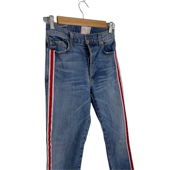 Revice | Ruby Tuesday Racer Stripe Raw Hem High Rise Jeans 26 - Picture 5 of 15